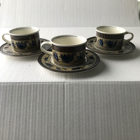 Set Of 3 Mikasa Intaglio “Arabella” Cups/Mugs And 3 Saucers - Picture 2 of 14